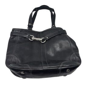 Coach Black Leather Nancy Tote Bag Purse F13995 Y2K Classic Capsule Flaws